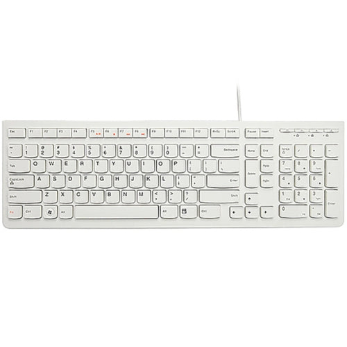 Lenovo K5819 Office Simple Ultra-thin Wired Keyboard (White)