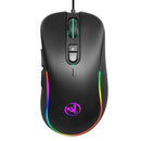HXSJ J300 7 Keys RGB Lighting Programmable Gaming Wired Mouse(Black)