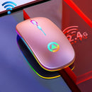 YINDIAO A2 BT3.0 + BT5.0 + 2.4GHz 1600DPI 3-modes Adjustable RGB Light Wireless Silent Bluetooth Mouse (Rose Gold)