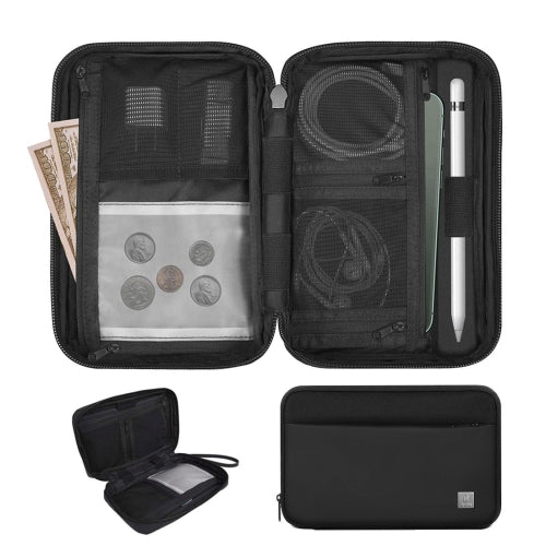 WIWU Pouch Solo Multi-functional Headphone Smart Phone Pencil Pen Charger Data Cable Storage Bag (Black)
