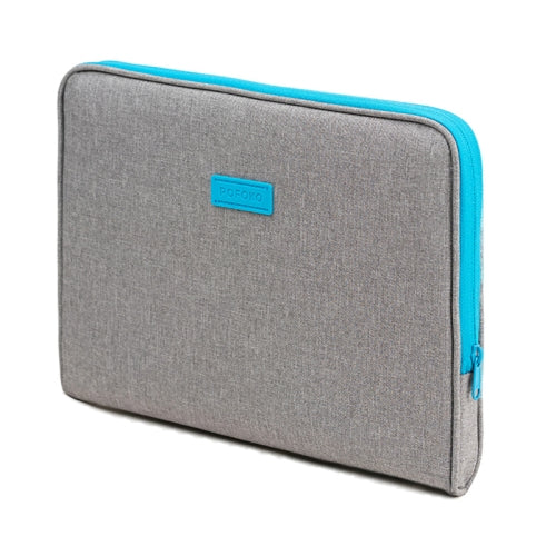 POFOKO A220 Series 14-15.4 inch Waterproof Polyester Laptop Bag, Size: 38.0 x 26.5 x 2.5cm (Light Grey)