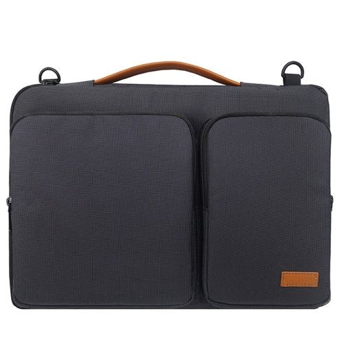 Nylon Waterproof Laptop Handbag Bag for 15-15.6 inch Laptops with Trunk Trolley Strap (Black)