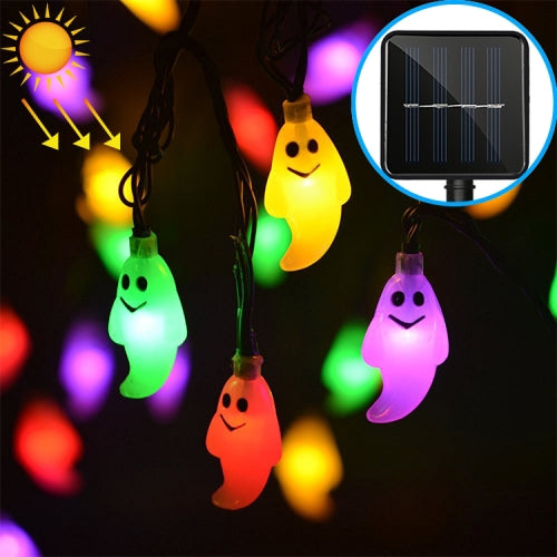 Ghost Shape 30 LEDs Outdoor Garden Waterproof Christmas Festival Decoration Solar Lamp String (Colour)