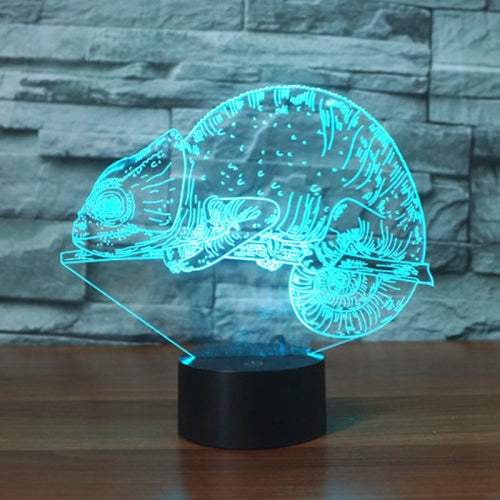 Chameleon Shape 3D Colorful LED Vision Light Table Lamp, Crack Touch Version