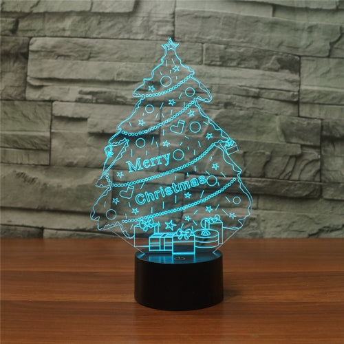Christmas Tree Shape 3D Colorful LED Vision Light Table Lamp, 16 Colors Remote Control Version