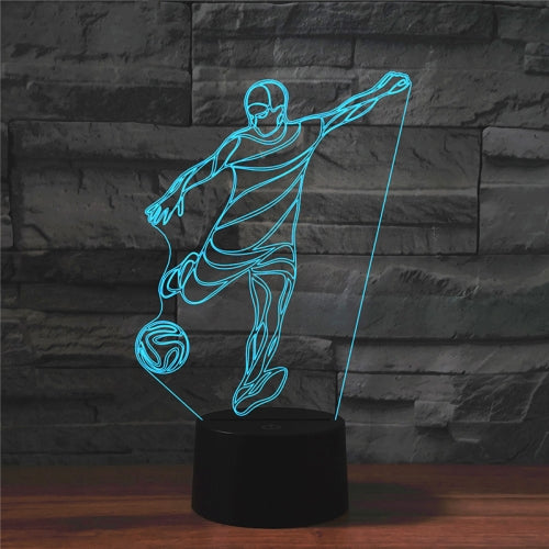 Playing Football Shape 3D Colorful LED Vision Light Table Lamp, Charging Touch Version