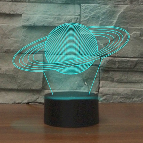 Saturn Shape 3D Colorful LED Vision Light Table Lamp, Charging Touch Version