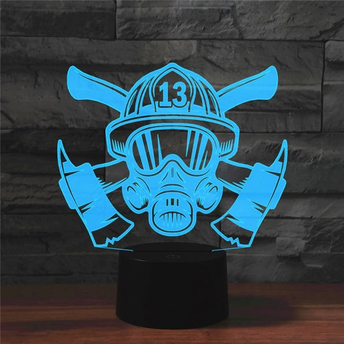 Fire Fighting Shape 3D Colorful LED Vision Light Table Lamp, Charging Touch Version