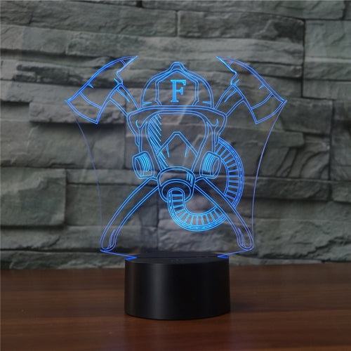 Fire Mask Shape 3D Colorful LED Vision Light Table Lamp, Crack Remote Control Version