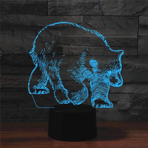 Bear Shape 3D Colorful LED Vision Light Table Lamp, 16 Colors Remote Control Version