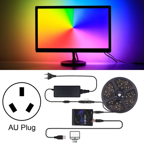 5m SMD 5050 RGB HDTV Background Lighting USB Ambilight LED Strip Kit, 30 LEDs/m, AU Plug