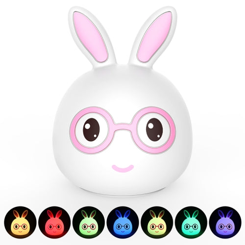 Smiling Rabbit Creative Touch 3D LED Decorative Night Light, AAA Battery Version (Pink)