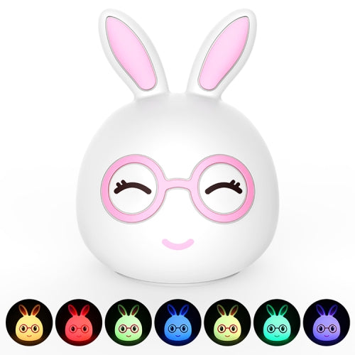 Happy Rabbit Creative Touch 3D LED Decorative Night Light, USB Charging Version (Pink)