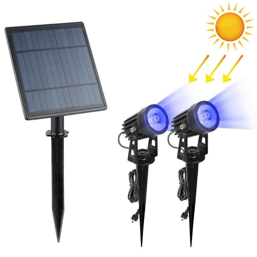 6W One for Two Solar Spotlight Outdoor IP65 Waterproof Light Control Induction Lawn Lamp, Luminous Flux: 300-400lm(Blue Light)