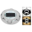 LED High Pressure Resistant Solar Powered Embedded Ground Lamp IP65 Waterproof Outdoor Garden Lawn Lamp, White Light 6000K