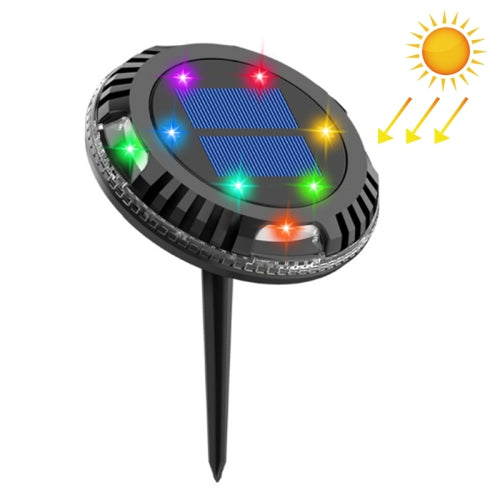 TG-JG00126 10 LEDs Solar Outdoor Waterproof Plastic Garden Decorative Ground Plug Light Intelligent Light Control Buried Light, Colorful Dimming