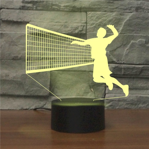 Playing Volleyball Shape 3D Colorful LED Vision Light Table Lamp, USB Touch Version