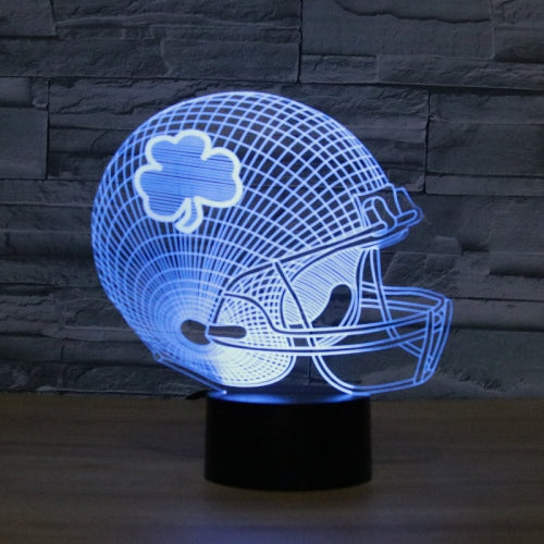 Rugby Hat Flower Shape 3D Colorful LED Vision Light Table Lamp, USB Touch Version