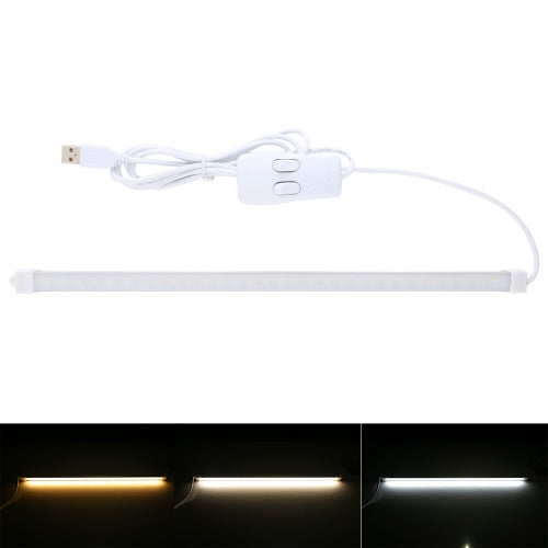 34cm 60 LEDs 400LM Three-colors USB LED Strip Bar Light with Switch