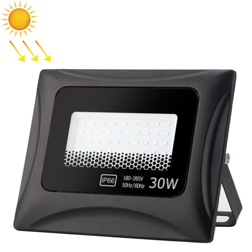 6500K Solar Lamp Outdoor Waterproof LED Floodlight, 30W