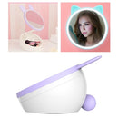 5W Multi-function Touch Switch Rechargeable Creative Lovely Pet Shape Makeup Mirror LED Desk Lamp Night Light(Purple)