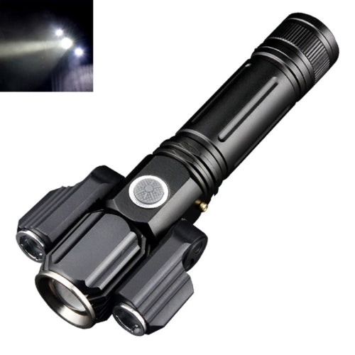 KS-737 USB Charging Waterproof T6+XPE Zoomable LED Flashlight with 4-Modes