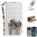 3D Painting Pug Pattern Coloured Drawing Horizontal Flip Leather Case for LG K50, with Holder & Card Slots & Wallet