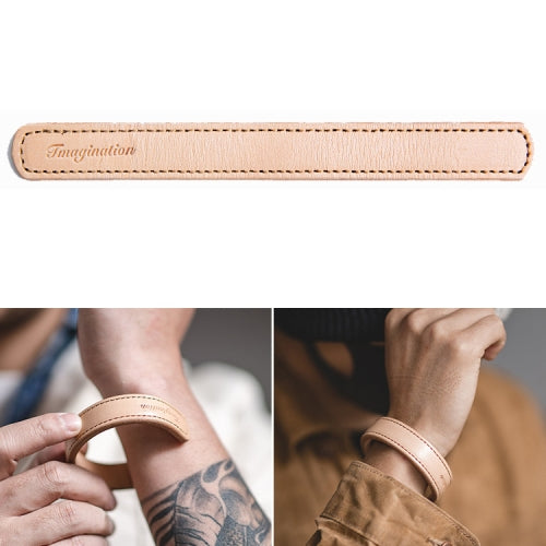 Retro Simple Cowhide Leather Open Bracelet Wristband(Wood)