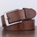 Dandali XX819 Men Retro Pin Buckle Leather Belt Waistband, Length: 110cm (Coffee)