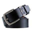 Dandali L8026 Men Casual Antique Alloy Buckle Leather Belt Waistband, Size: 110-125cm (Black)