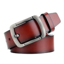 Dandali L8035 Men Casual Antique Pin Buckle Leather Belt Waistband, Size: 110-125cm (Brown)