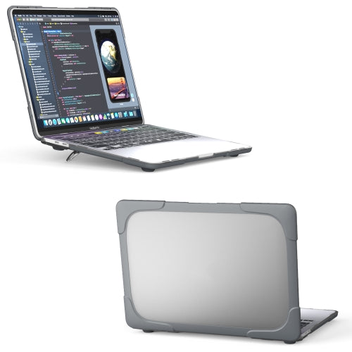 For MacBook Pro 13 inch A2289 / A2251 (2020) PC + TPU Two Colors Laptop Protective Case(Grey)