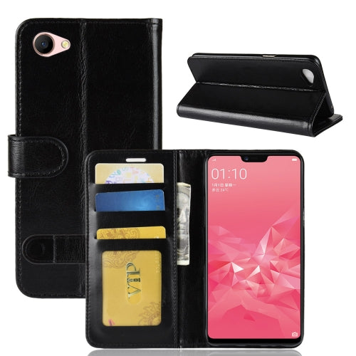 Crazy Horse Texture Horizontal Flip Leather Case for OPPO A3, with Wallet & Holder & Card Slots(Black)