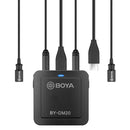 BOYA BY-DM20 Dual-Channel Recording Lavalier Microphone for iPhone / Android(Type-C) / Laptop(Black)