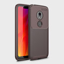 Beetle Series Carbon Fiber Texture Shockproof TPU Case for Motorola Moto G7 Play (US Version) (Brown)