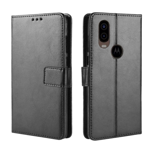 Crazy Horse Texture Horizontal Flip Leather Case for Motorola P40, with Holder & Card Slots & Wallet & Lanyard (Black)
