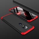 GKK Three Stage Splicing Full Coverage PC Case for Motorola G7(Black Red)