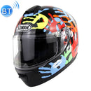 SOMAN Outdoor Motorcycle Electric Car Riding HD Bluetooth Helmet, Size: S, 55-56cm (Palm Flower)
