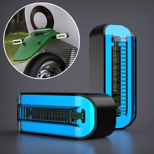 2 PCS D12V Motorcycle LED Waterproof Dynamic Blinker Side Lights Flowing Water Turn Signal Light without Handle (Blue Light)