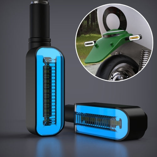 2 PCS D12V Motorcycle LED Waterproof Dynamic Blinker Side Lights Flowing Water Turn Signal Light with Handle (Blue Light)