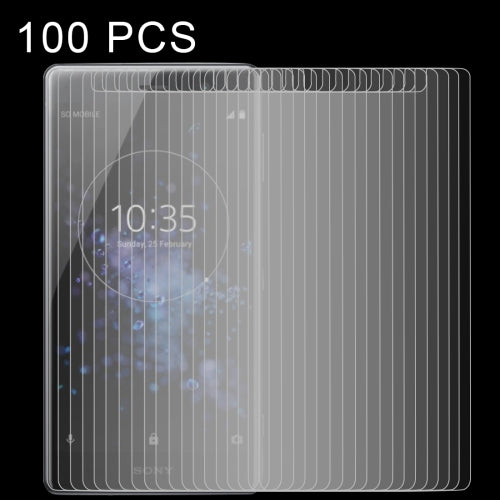 100 PCS 0.26mm 9H 2.5D Tempered Glass Film for Sony XZ2 Premium