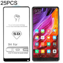 25 PCS 9H 5D Full Glue Full Screen Tempered Glass Film for Xiaomi Mi Mix 2