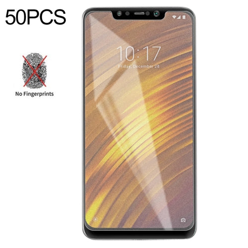 50 PCS Non-Full Matte Frosted Tempered Glass Film for Xiaomi Pocophone F1, No Retail Package