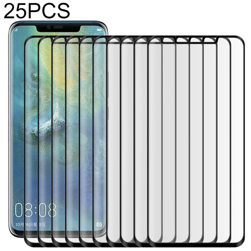 25 PCS 0.3mm 9H Surface Hardness 3D Curved Edge Full Screen Tempered Glass Film for Huawei Mate 20 Pro