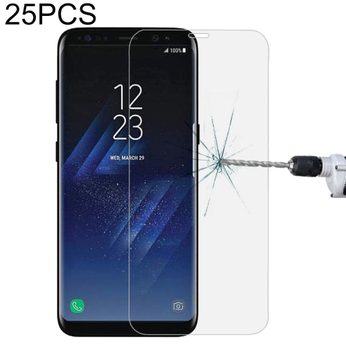 25 PCS For Galaxy S8 Plus / G9550 0.3mm 9H Surface Hardness 3D Curved Full Screen Tempered Glass Screen Protector(Transparent)