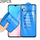 25 PCS 2.5D Full Glue Full Cover Ceramics Film for Xiaomi Mi A3 Lite / Mi CC9 / Mi 9