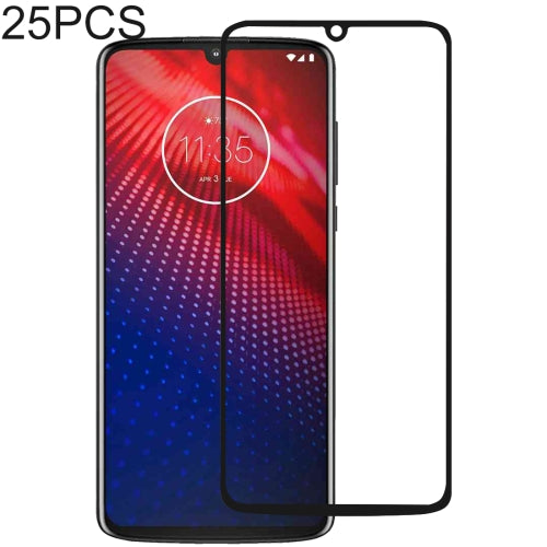 25 PCS Full Glue Full Cover Screen Protector Tempered Glass film for Motorola Moto Z4
