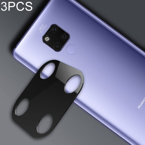 3 PCS 10D Full Coverage Mobile Phone Metal Rear Camera Lens Protection Ring Cover for Huawei Mate 20 X(Black)