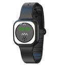 F9 Outdoor Silica Gel Mosquito Repellent Wristband with Clock(Black)