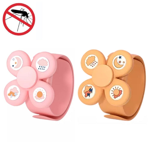 2 PCS Original Xiaomi Youpin Plant Anti-bite Mosquito Repellent Gyro Bracelet (Pink Orange)
